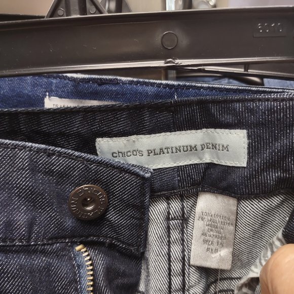 Jeans - CHICO'S PLATINUM DENIM - junior's size 15 - Excellent Used Condition - Picture 3 of 3